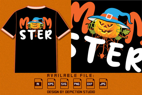Happy Halloween Mom Ster T-Shirt, Halloween Mom Shirt, Halloween Pumpkin Hat Shirt, Halloween Mother Shirt, Halloween Hat Shirt Print Template SVG Depiction Studio 