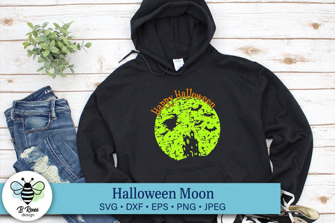 Happy Halloween Moon SVG SVG B Renee Design 