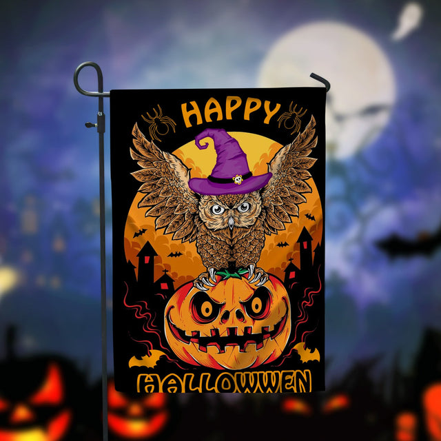 Happy Halloween Owls Garden Flag - 12x18 Garden Flag Sublimation Design Download PNG File Instant Download Sublimation CaldwellArt 