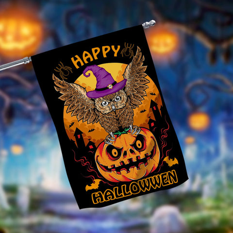 Happy Halloween Owls Garden Flag - 12x18 Garden Flag Sublimation Design Download PNG File Instant Download Sublimation CaldwellArt 