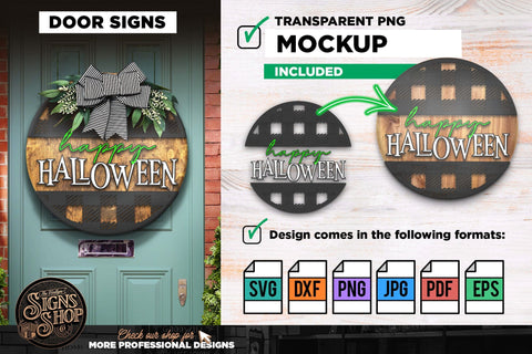 Happy Halloween Plaid | Halloween SVG Sign SVG The Vintage Signs Shop 