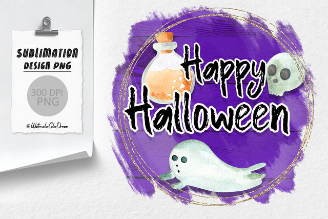 Happy Halloween PNG Sublimation WatercolorColorDream 