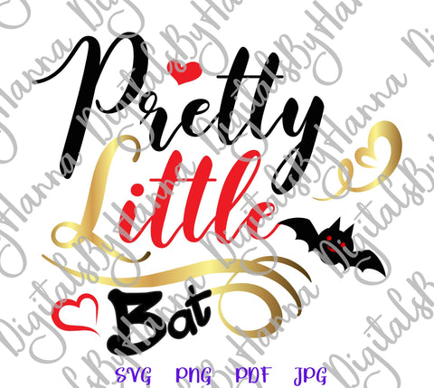 Happy Halloween Pretty Little Bat Print & Cut SVG Digitals by Hanna 