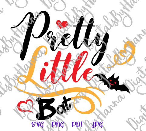 Happy Halloween Pretty Little Bat Print & Cut SVG Digitals by Hanna 