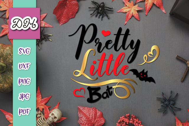 Happy Halloween Pretty Little Bat Print & Cut SVG Digitals by Hanna 