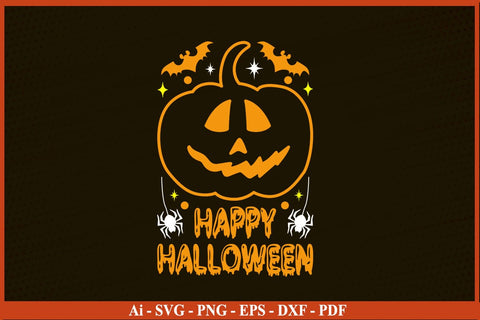 HAPPY HALLOWEEN PUMPKIN FACE Funny Halloween SVG PNG Craft Cut File SVG SVG Print File 