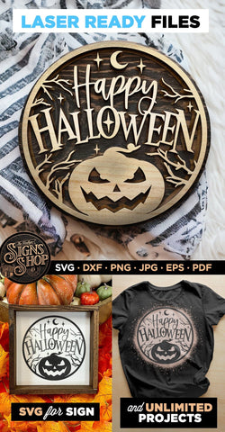 Happy Halloween Pumpkin | Halloween SVG Sign SVG The Vintage Signs Shop 