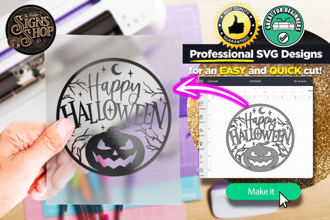 Happy Halloween Pumpkin | Halloween SVG Sign SVG The Vintage Signs Shop 