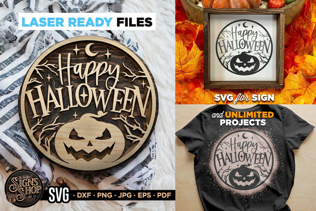 Happy Halloween Pumpkin | Halloween SVG Sign SVG The Vintage Signs Shop 