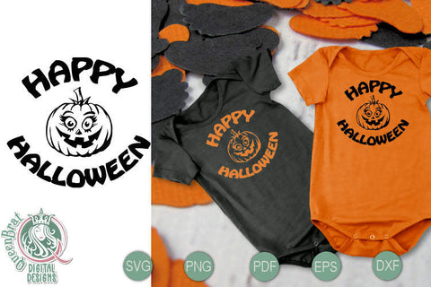 Happy Halloween Pumpkin SVG SVG QueenBrat Digital Designs 