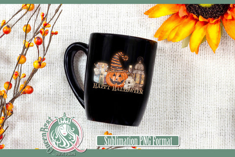 Happy Halloween Pumpkin Watercolor Sublimation Sublimation QueenBrat Digital Designs 