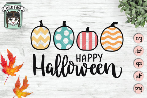 Happy Halloween Pumpkins SVG Cut File SVG Wild Pilot 