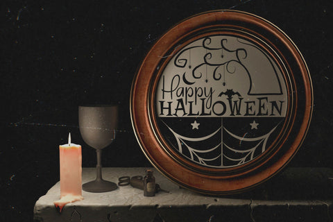 Happy Halloween Round Sign SVG Cut File SVG CraftLabSVG 