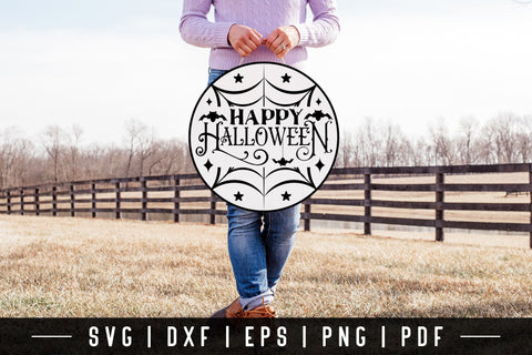 Happy Halloween Round Sign SVG SVG CraftLabSVG 