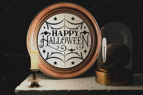 Happy Halloween Round Sign SVG SVG CraftLabSVG 