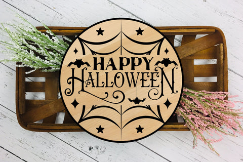 Happy Halloween Round Sign SVG SVG CraftLabSVG 