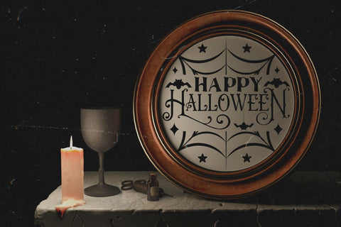 Happy Halloween Round Sign SVG SVG CraftLabSVG 