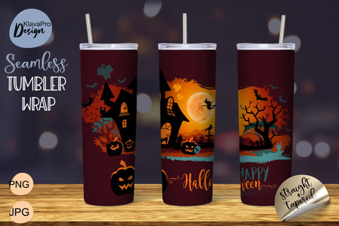 Happy Halloween | Seamless Pattern for Tumbler 20 oz Sublimation Wrap Sublimation Klava P 
