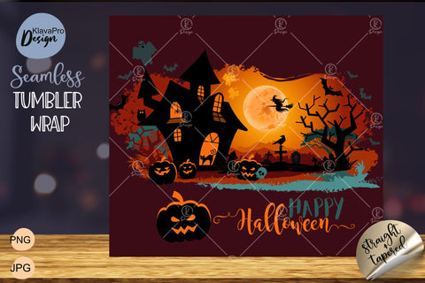 Happy Halloween | Seamless Pattern for Tumbler 20 oz Sublimation Wrap Sublimation Klava P 