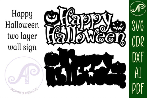 Happy Halloween sign svg laser cut file SVG APInspireddesigns 