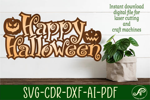 Happy Halloween sign svg laser cut file SVG APInspireddesigns 