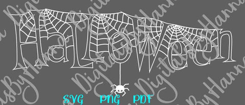 Happy Halloween Spider Web Print and Cut SVG Digitals by Hanna 
