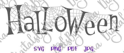 Happy Halloween Spider Web Print and Cut SVG Digitals by Hanna 
