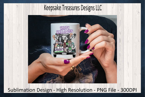 Happy Halloween Spooky Black Truck, Sublimation PNG Design, Zombie Halloween, Halloween Sublimation, Digital Download Sublimation Keepsake Treasures Designs LLC. 