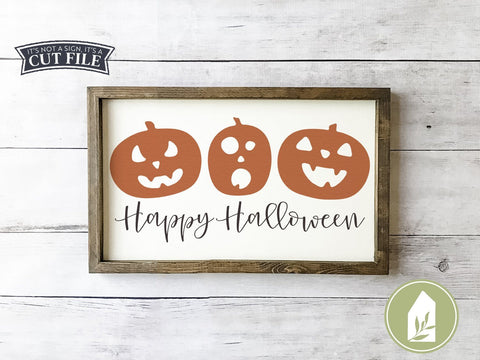 Happy Halloween SVG | 3 Pumpkins SVG | Farmhouse Sign Design SVG LilleJuniper 