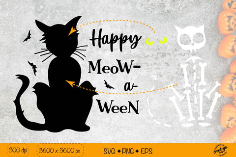 Happy Halloween SVG| Black cat SVG| Halloween quote SVG Createya Design 