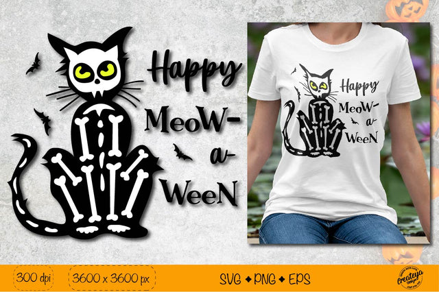Happy Halloween SVG| Black cat SVG| Halloween quote SVG Createya Design 