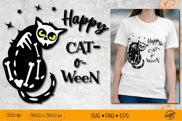 Happy Halloween SVG| Black cat SVG| Halloween quote SVG Createya Design 