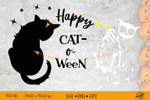 Happy Halloween SVG| Black cat SVG| Halloween quote SVG Createya Design 