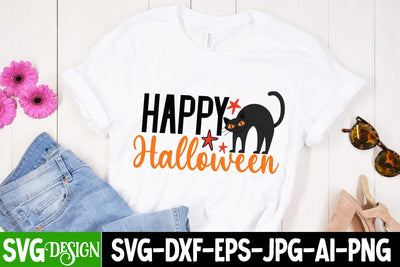 Happy Halloween SVG Cut File, Happy Halloween SVG Design, Halloween SVG Design, Halloween Quotes, Halloween Sublimation Design, Halloween Saying SVG Cut File, Halloween SVG Cut File SVG BlackCatsMedia 