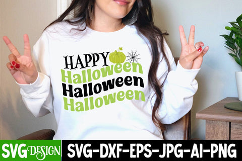 Happy Halloween SVG Cut File, Happy Halloween SVG Quote, Happy Halloween Sublimation Design, ,Halloween SVG Sublimation Design, Trick or Treat SVG SVG BlackCatsMedia 
