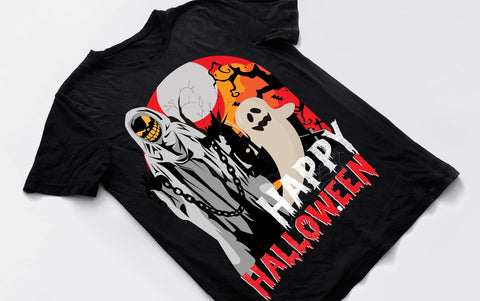 Happy Halloween SVG Cut File , Happy Halloween T-Shirt Design SVG BlackCatsMedia 