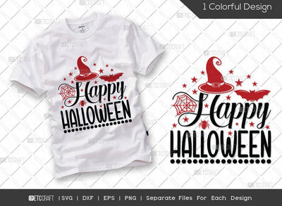 Happy Halloween SVG Cut File | Spider Web Svg | Bats Svg | Spider Svg | Holiday Svg | Halloween Svg | Funny Halloween Quote SVG ETC Craft 