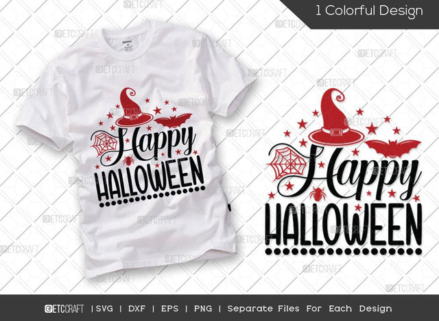 Happy Halloween SVG Cut File | Spider Web Svg | Bats Svg | Spider Svg | Holiday Svg | Halloween Svg | Funny Halloween Quote SVG ETC Craft 