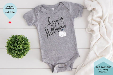 Happy Halloween SVG Cut File with Pumpkin SVG Lettershapes 