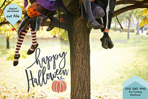 Happy Halloween SVG Cut File with Pumpkin SVG Lettershapes 
