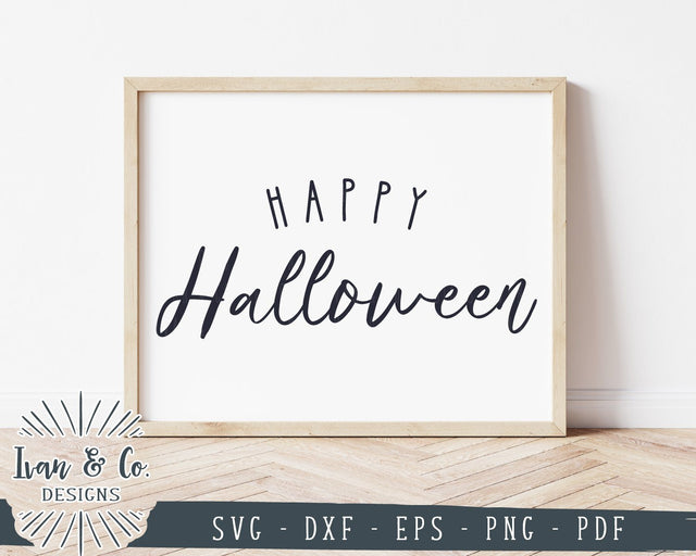 Happy Halloween SVG Files | Autumn SVG | Fall SVG | Halloween Sign SVG | Commercial Use | Cricut | Silhouette | Cut Files (1019232217) SVG Ivan & Co. Designs 