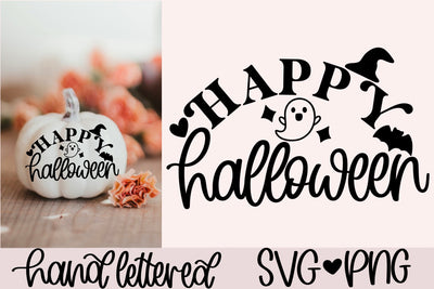 Happy halloween svg, halloween decor svg, halloween party svg, halloween shirt svg, halloween sign svg, hand lettered svg, halloween svg SVG AnitaAlyiaLettering 
