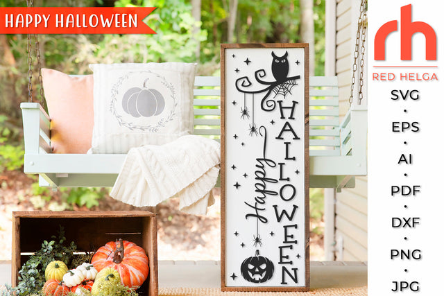 Happy Halloween SVG - Halloween Porch Sign Cut File SVG RedHelgaArt 