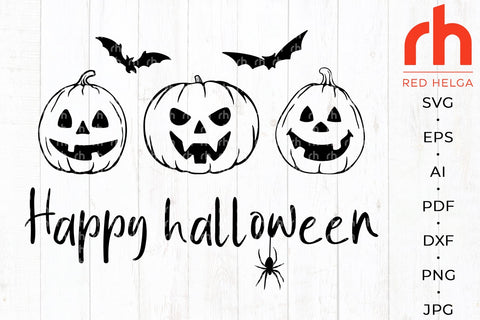 Happy halloween svg - Halloween sign svg - Halloween pumpkin svg SVG RedHelgaArt 