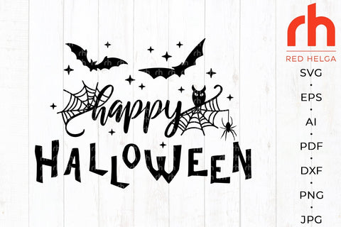 Happy halloween svg - Halloween sign svg - Halloween quote svg SVG RedHelgaArt 