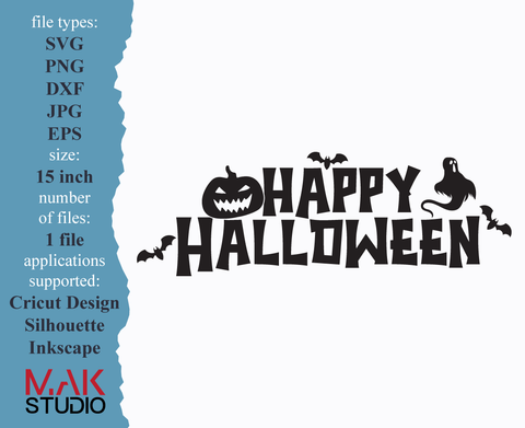 Happy halloween svg, Happy halloween png, Halloween sign svg, Halloween svg SVG MAKStudion 