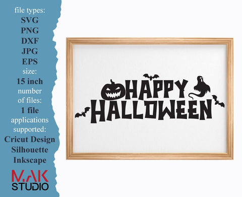 Happy halloween svg, Happy halloween png, Halloween sign svg, Halloween svg SVG MAKStudion 