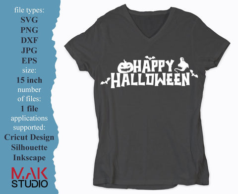 Happy halloween svg, Happy halloween png, Halloween sign svg, Halloween svg SVG MAKStudion 