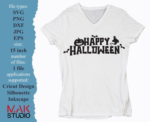 Happy halloween svg, Happy halloween png, Halloween sign svg, Halloween svg SVG MAKStudion 