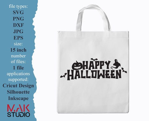 Happy halloween svg, Happy halloween png, Halloween sign svg, Halloween svg SVG MAKStudion 